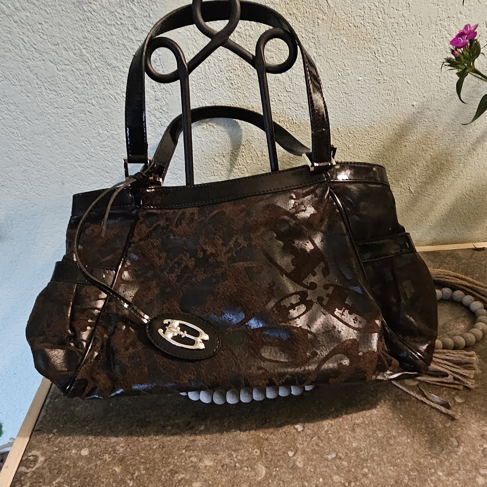 NWOT Braccialini Black and Brown Shoulder Bag